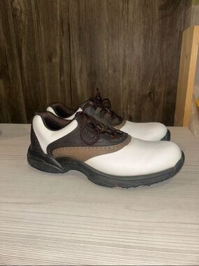 FootJoy White Brown and Black Lace-Up Athletic Shoes